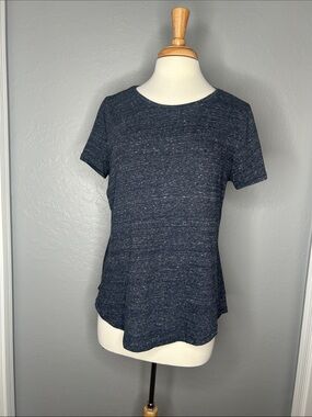 Women's Navy Short-Sleeve Crewneck Top